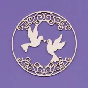 Tekturka Crafty Moly Ramka Wedding Day z gołąbkami 2 G8